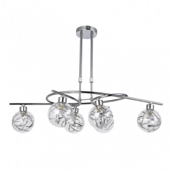Distribuidor - Lâmpadas Diversas | Lâmpadas Modernas | LAMPARA VARANASI 6XG9 CROMO REGX65X30 CM Ref: 154456020
